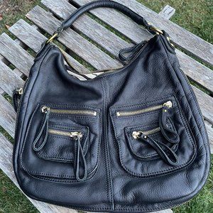 Linea Pelle Collection Black Butter Soft Leather Shoulder Bag